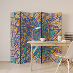 MEMORIES MAP Dekorativer Paravent - 5-teilig