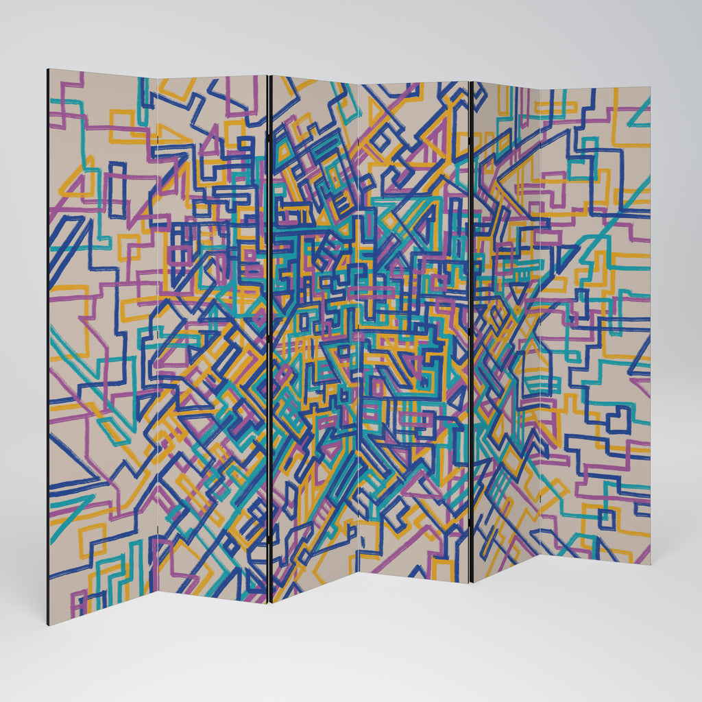 MEMORIES MAP 6-Panel Room Divider