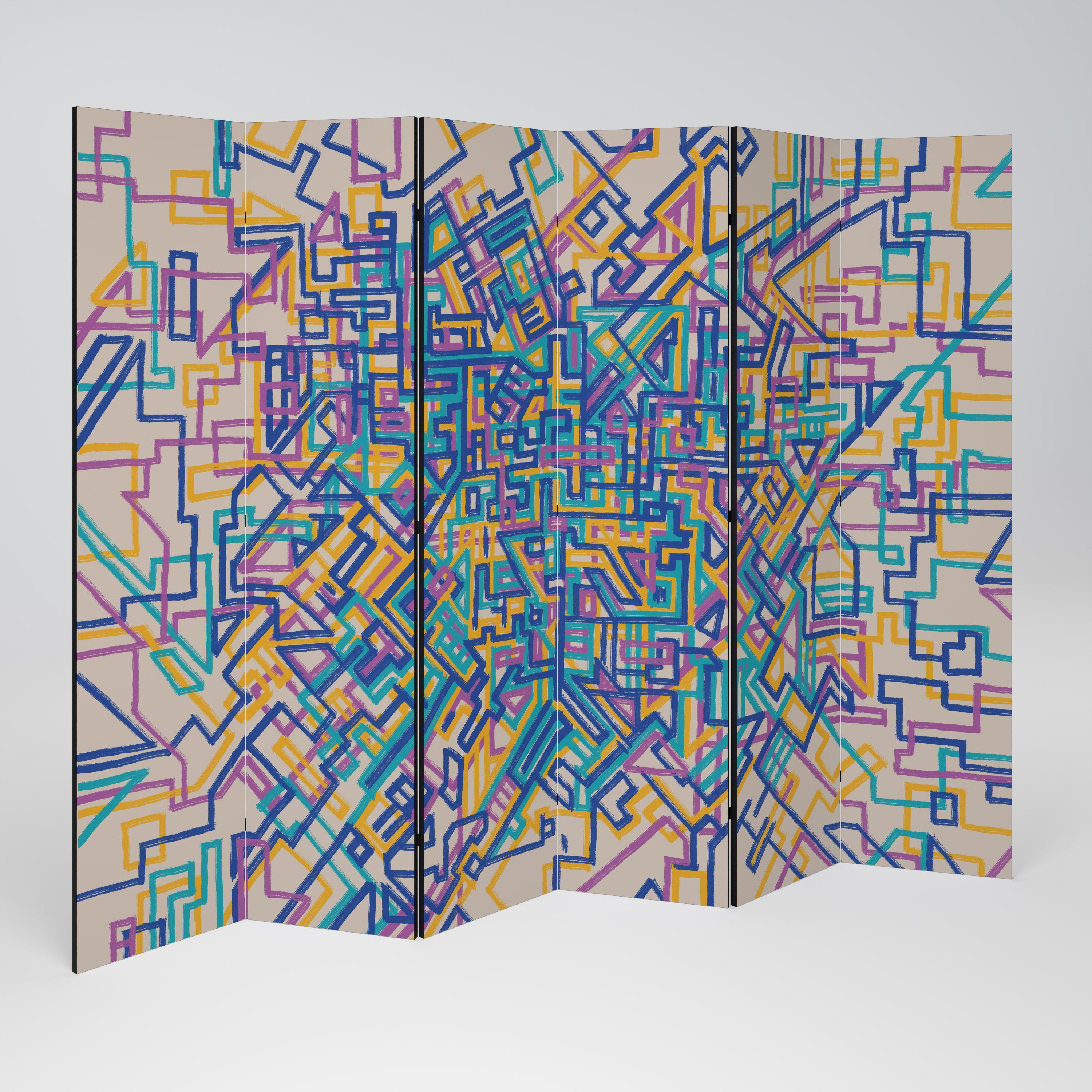 MEMORIES MAP 6-Panel Room Divider