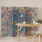 MEMORIES MAP Dekorativer Paravent - 6-teilig