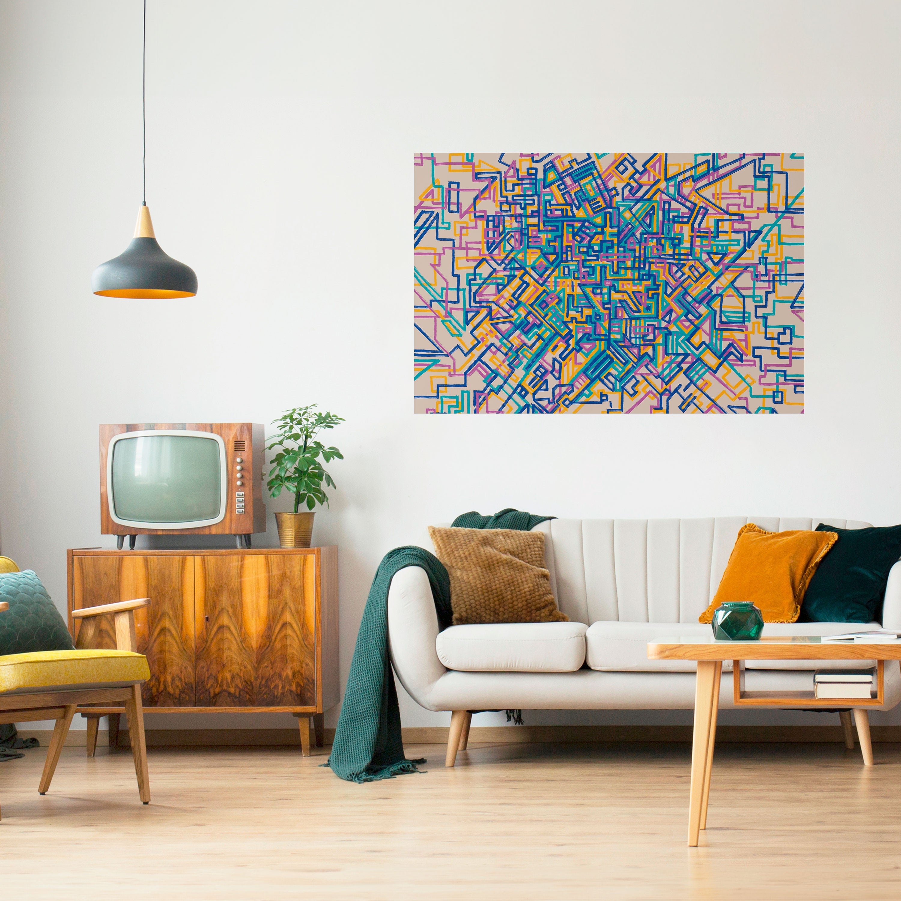 MEMORIES MAP Selbstklebendes Horizontal-Poster