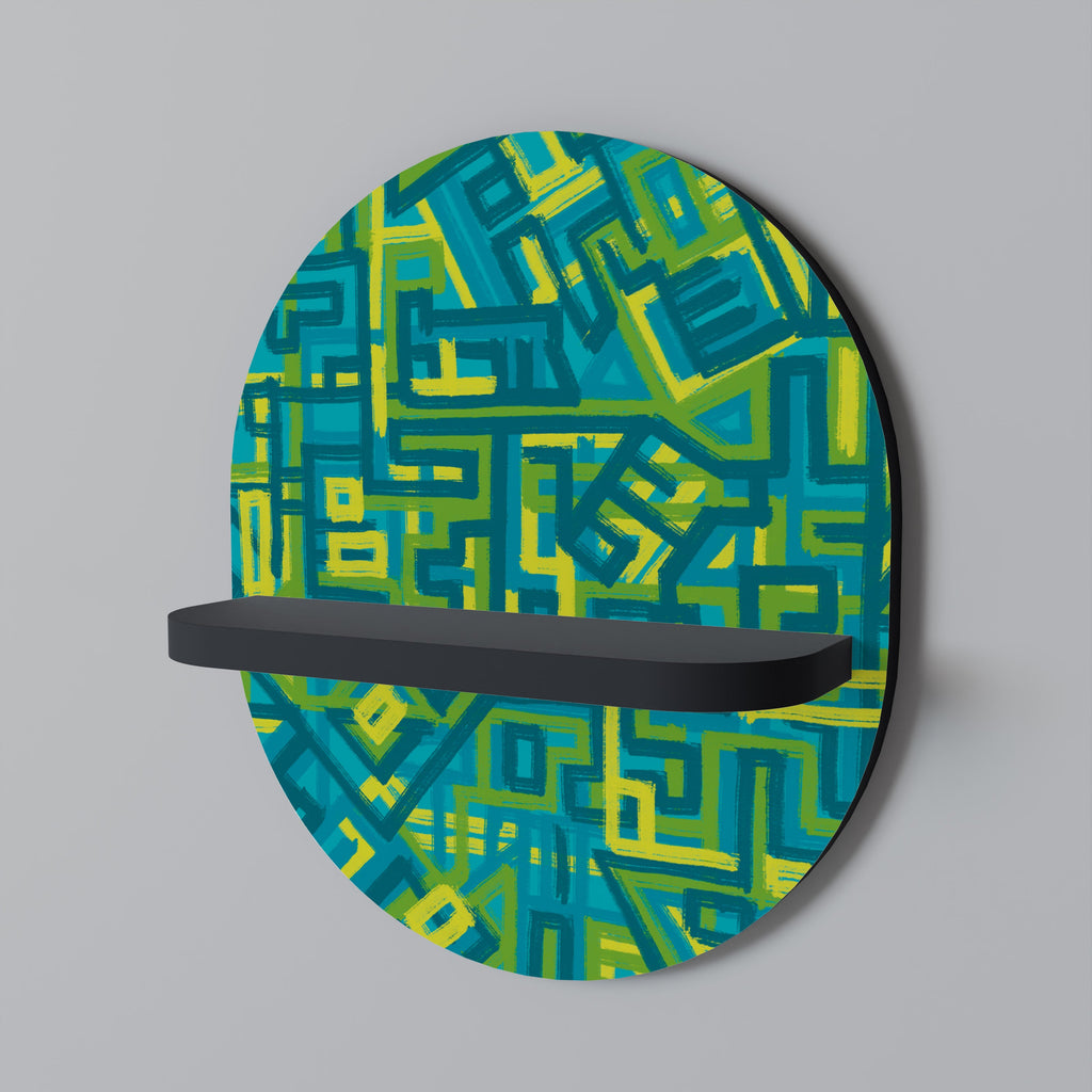 NOSTALGIC MEMORIES Oval Art Shelf In Black Finish