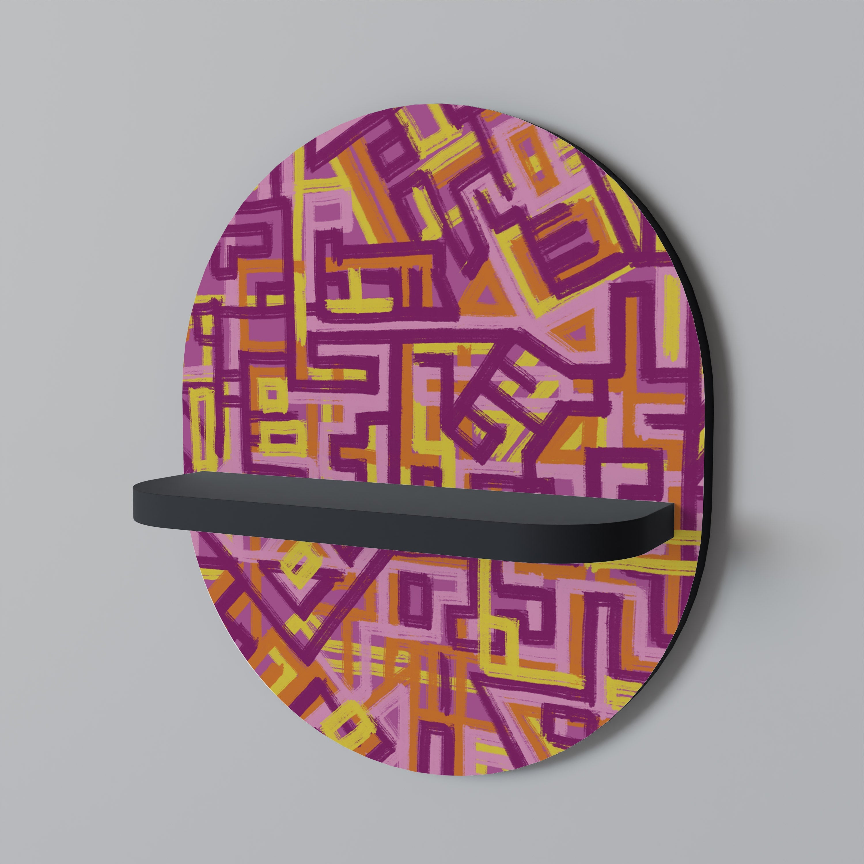 LOVELY MEMORIES Ovales Kunstregal in Schwarz