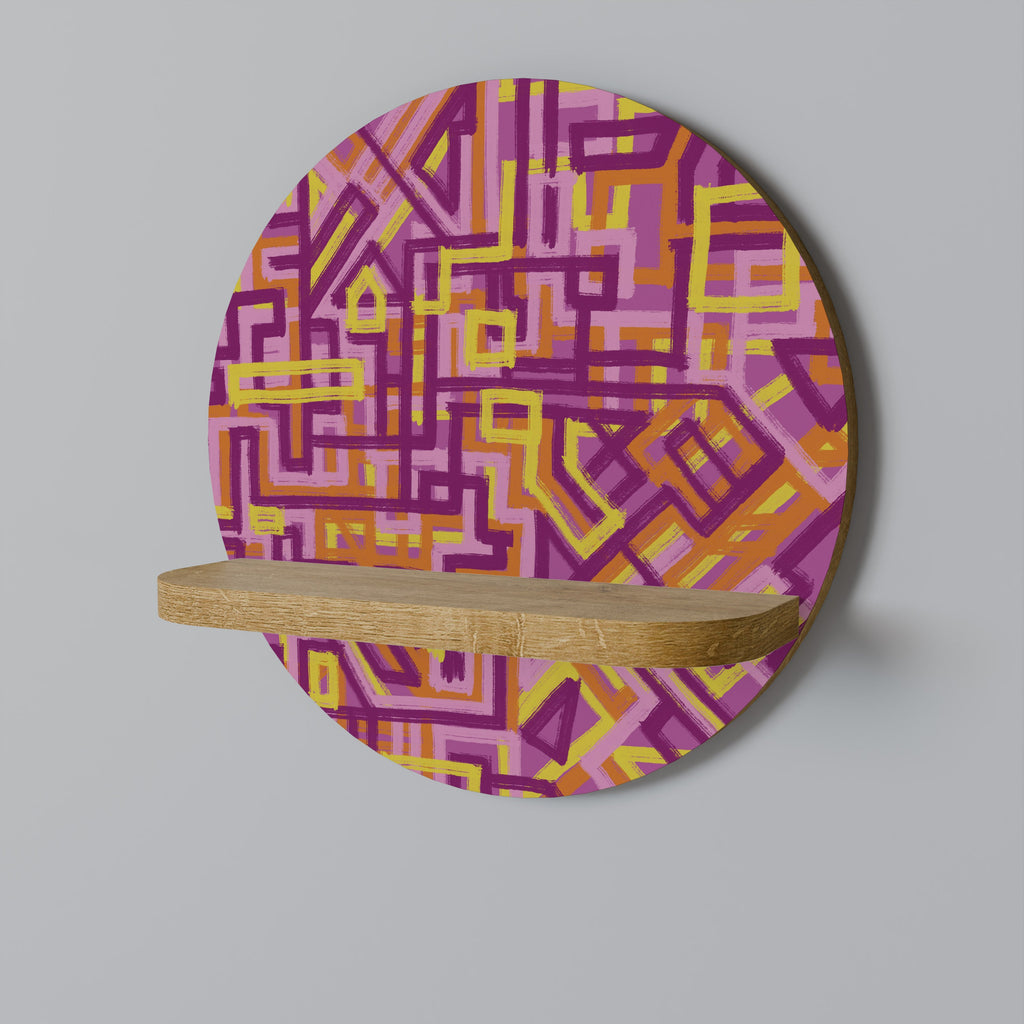 LOVELY MEMORIES Rundes Kunstregal in Eiche-Optik