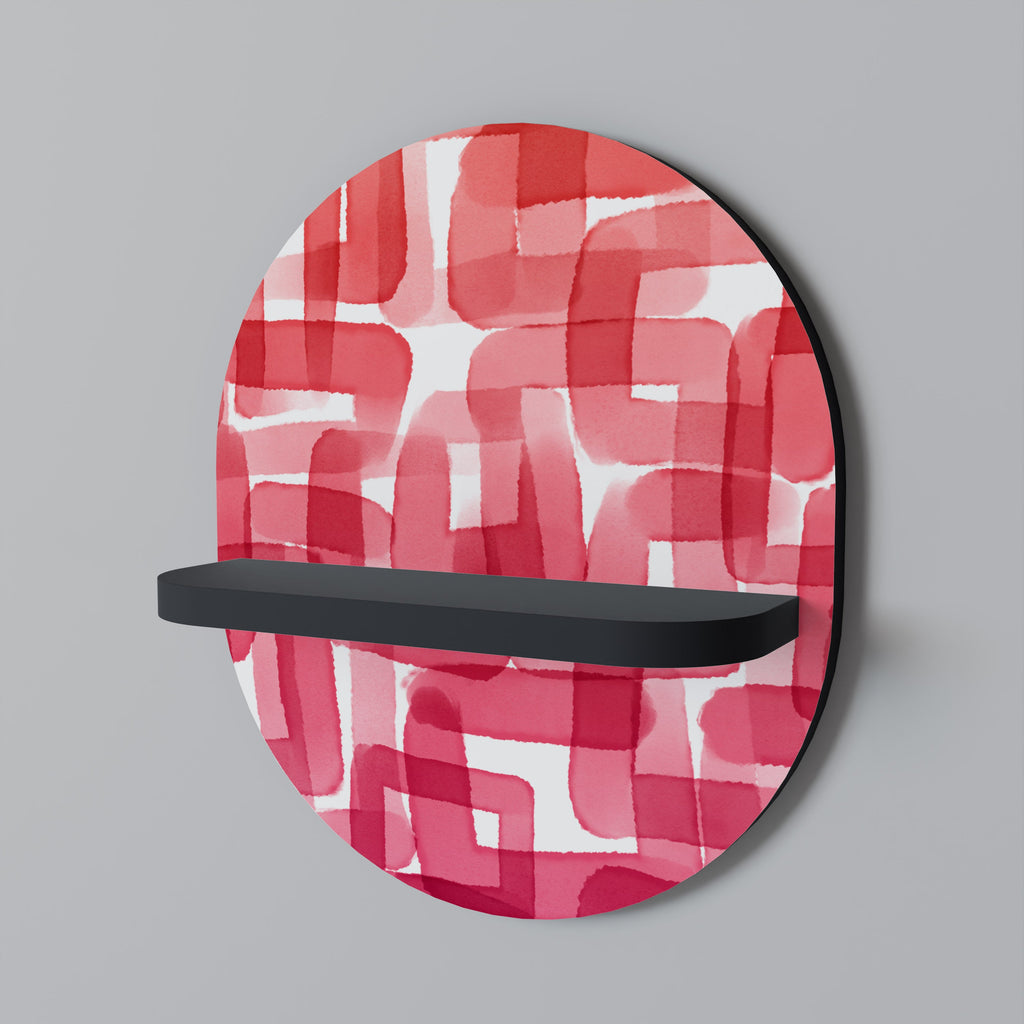 KALEIDOSCOPIC CUBISM Oval Art Shelf In Black Finish