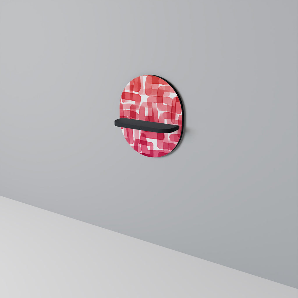 KALEIDOSCOPIC CUBISM Oval Art Shelf In Black Finish