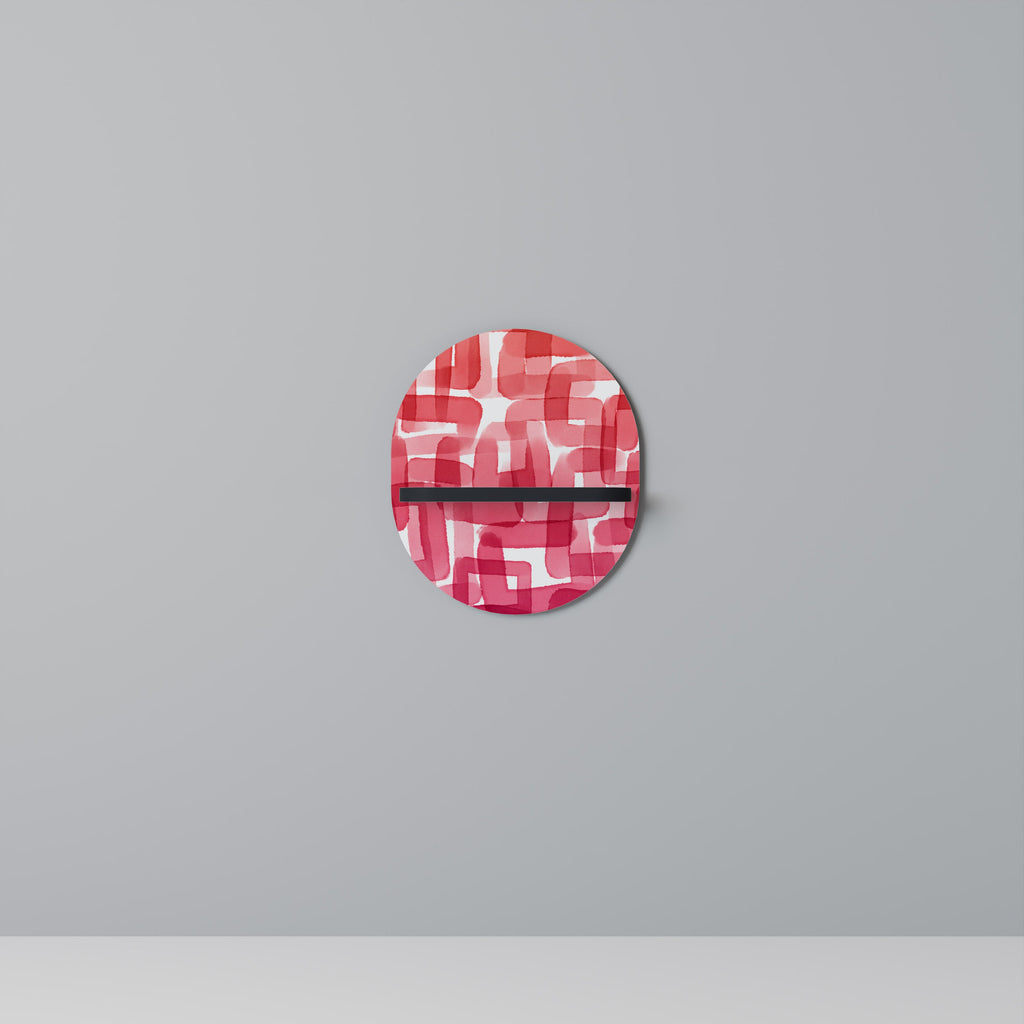 KALEIDOSCOPIC CUBISM Oval Art Shelf In Black Finish