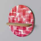 KALEIDOSCOPIC CUBISM Ovales Kunstregal in Eiche-Optik