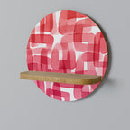 KALEIDOSCOPIC CUBISM Round Art Shelf In Oak Effect