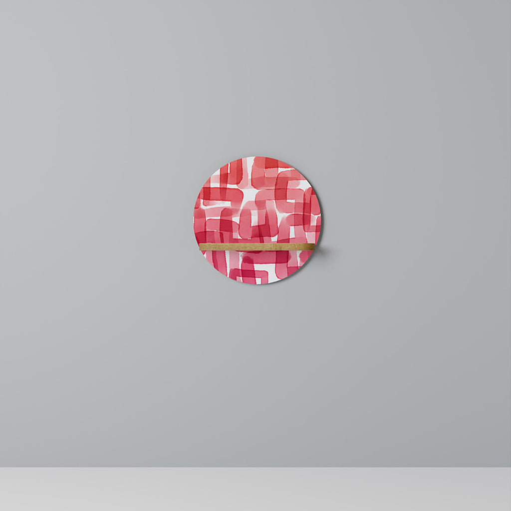 KALEIDOSCOPIC CUBISM Round Art Shelf In Oak Effect