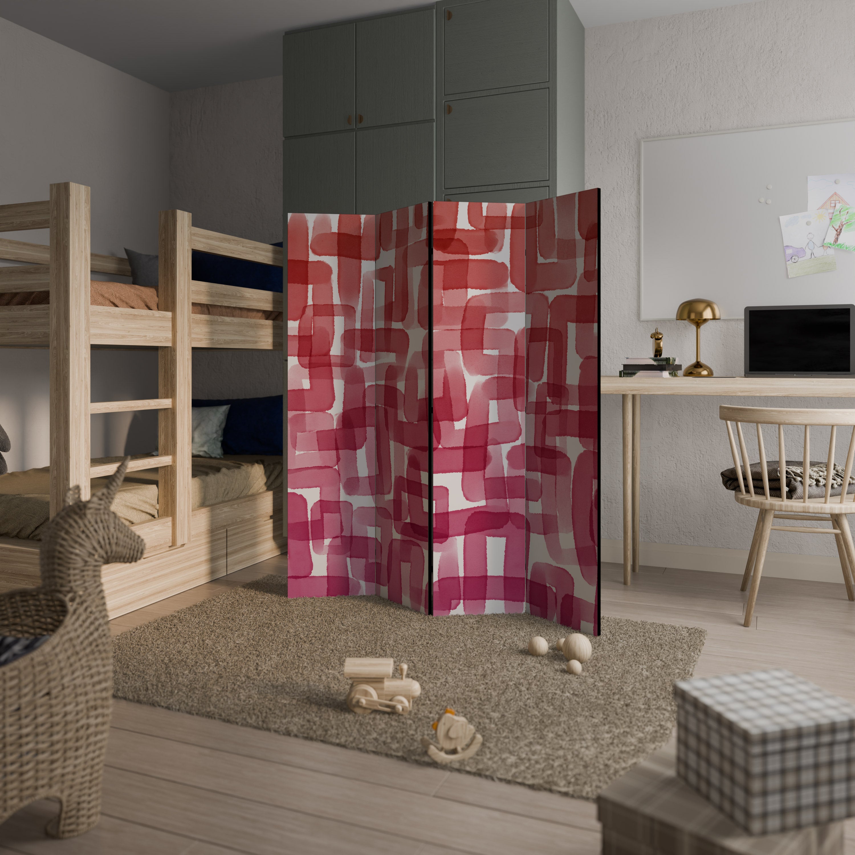 KALEIDOSCOPIC CUBISM 4-teiliger Paravent