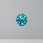 TURQUOISE RECTANGLES Ovales Kunstregal in Schwarz