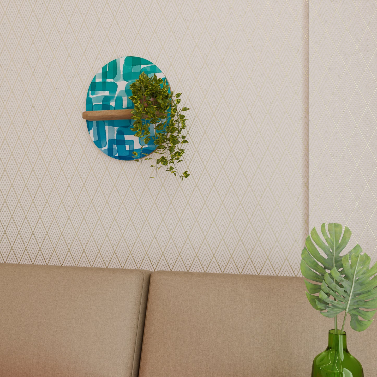 TURQUOISE RECTANGLES Dekoratives Wandregal