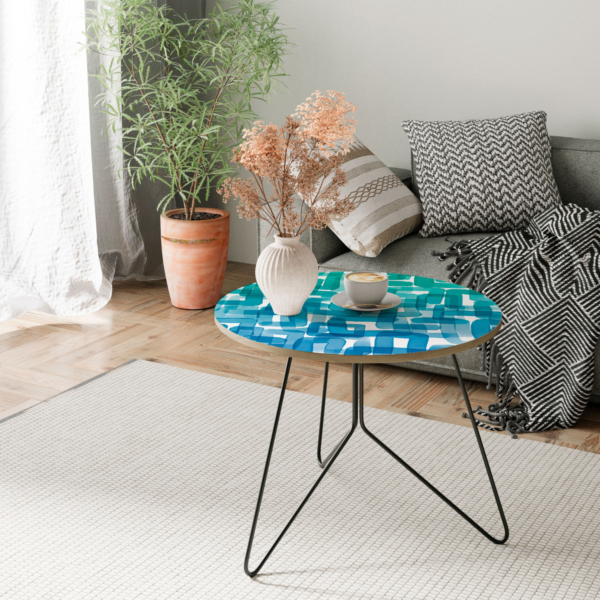 TURQUOISE RECTANGLES Couchtisch