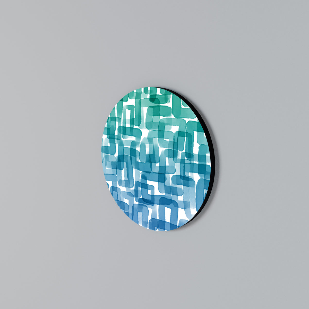 TURQUOISE RECTANGLES Rundes Wandbild