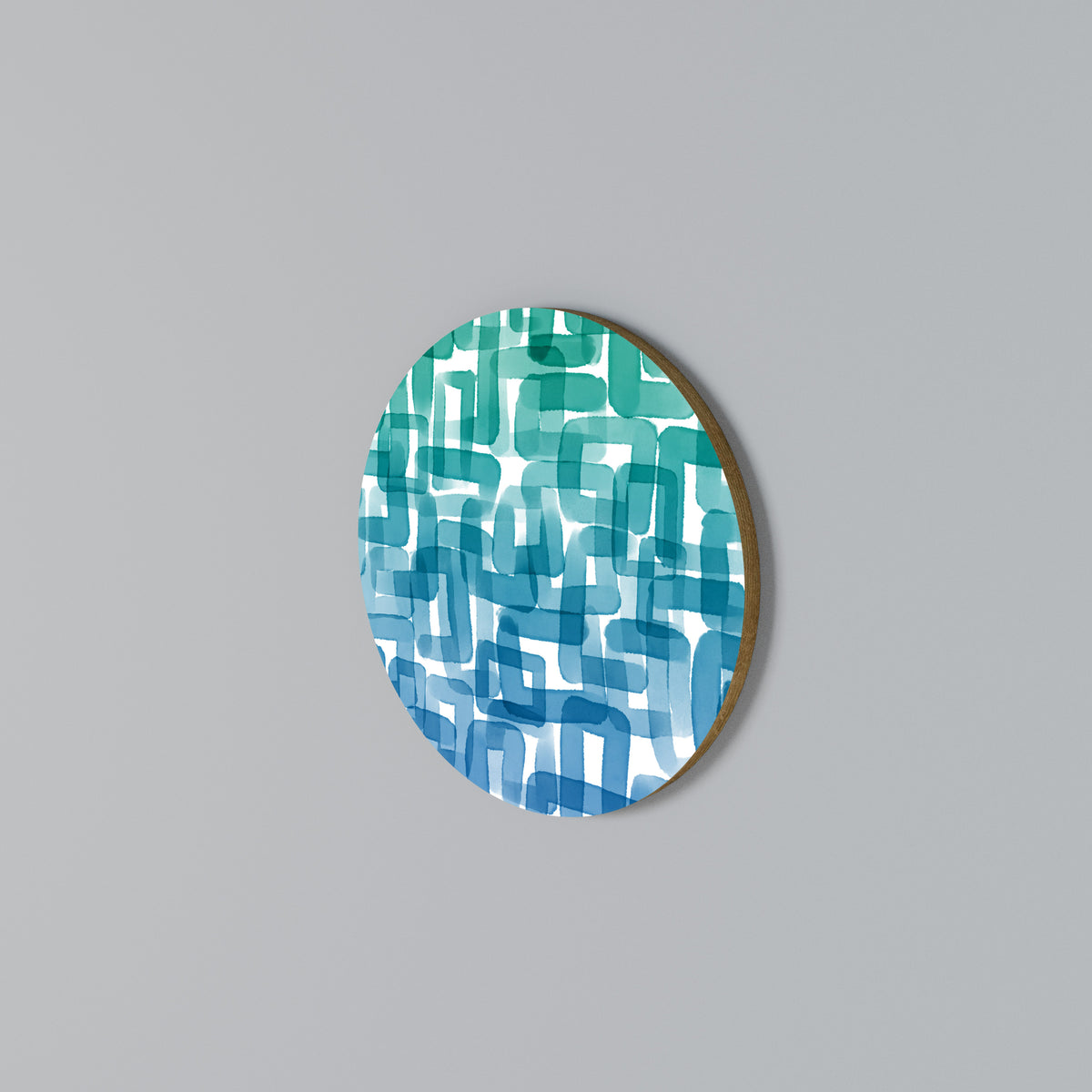 TURQUOISE RECTANGLES Rundes Wandbild