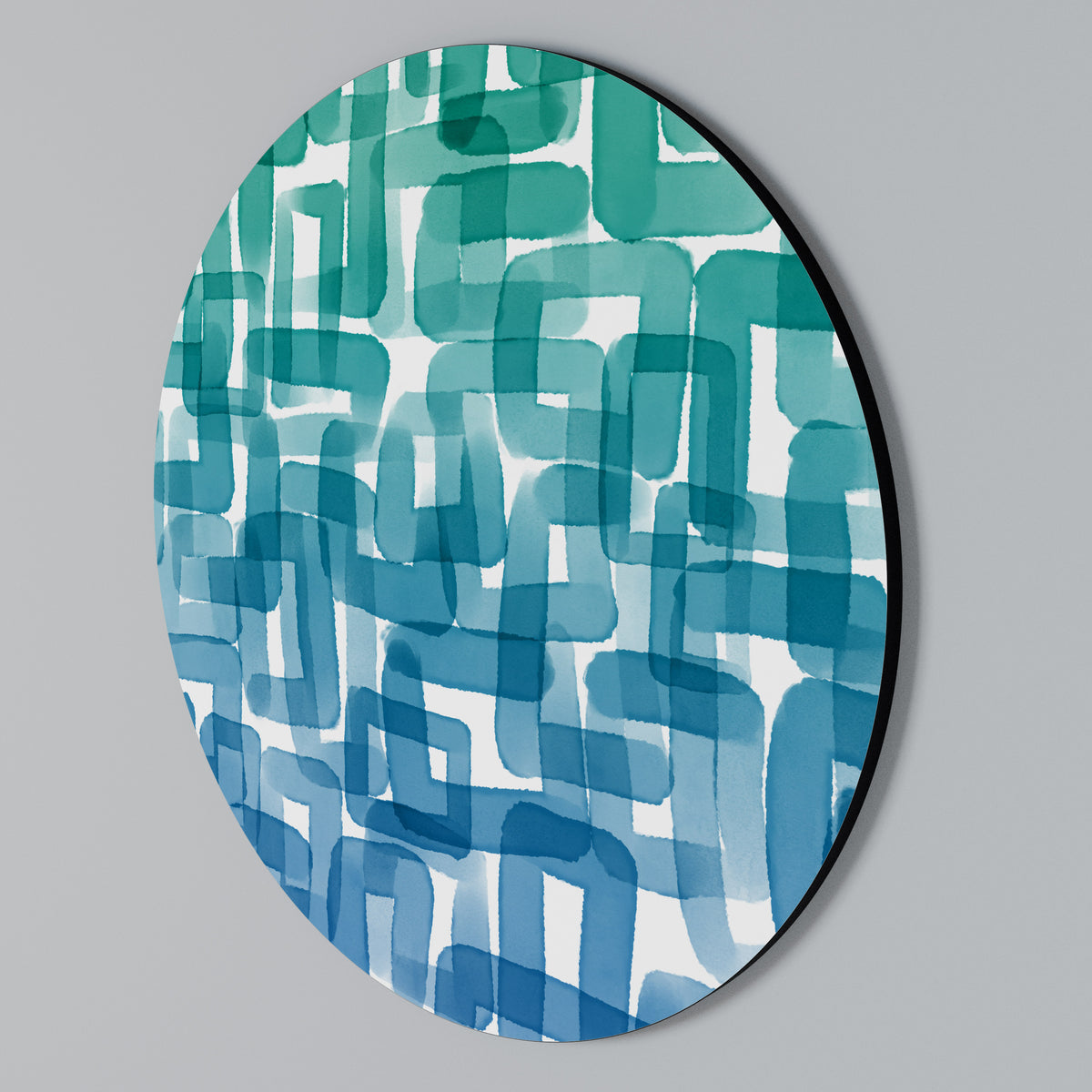 TURQUOISE RECTANGLES Rundes Wandbild