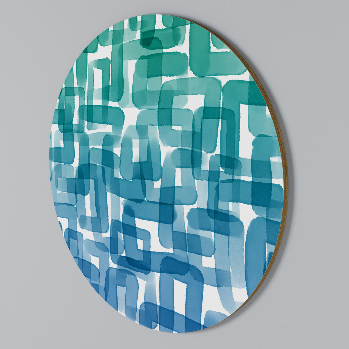 TURQUOISE RECTANGLES Rundes Wandbild