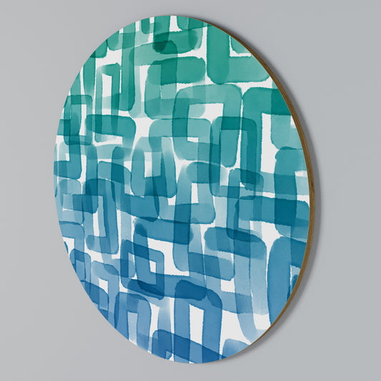 TURQUOISE RECTANGLES Rundes Wandbild