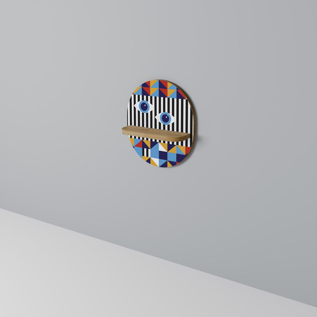 ABSTRACTION AND GEOMETRY Oval Art Shelf In Oak Effect