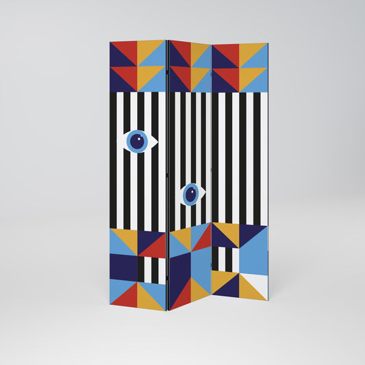 ABSTRACTION AND GEOMETRY 3-Panel Room Divider