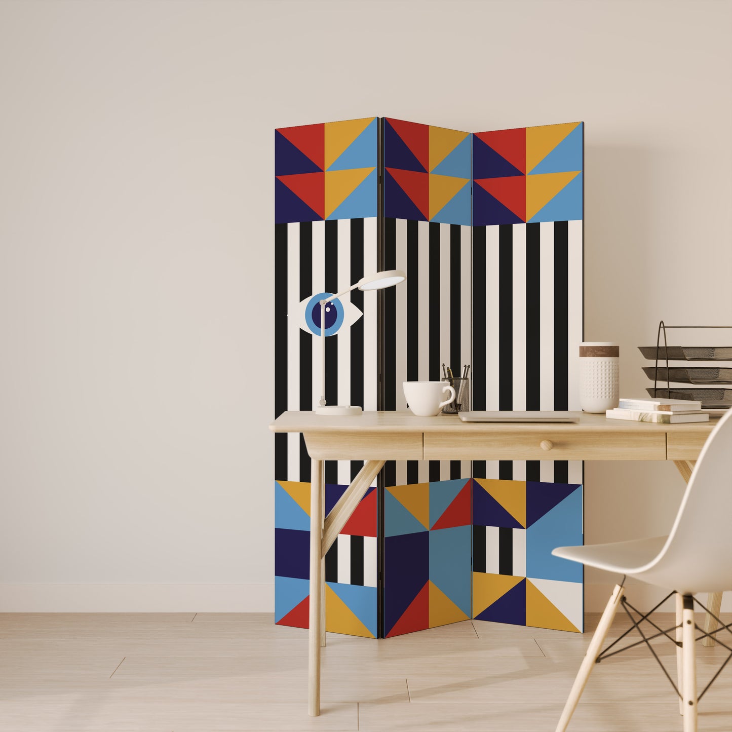 ABSTRACTION AND GEOMETRY 3-teiliger Paravent