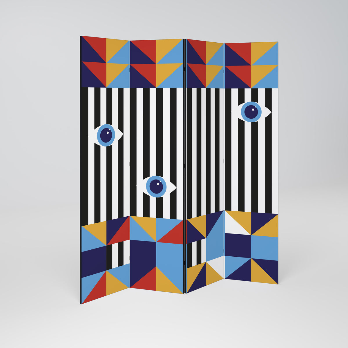 ABSTRACTION AND GEOMETRY 4-teiliger Paravent