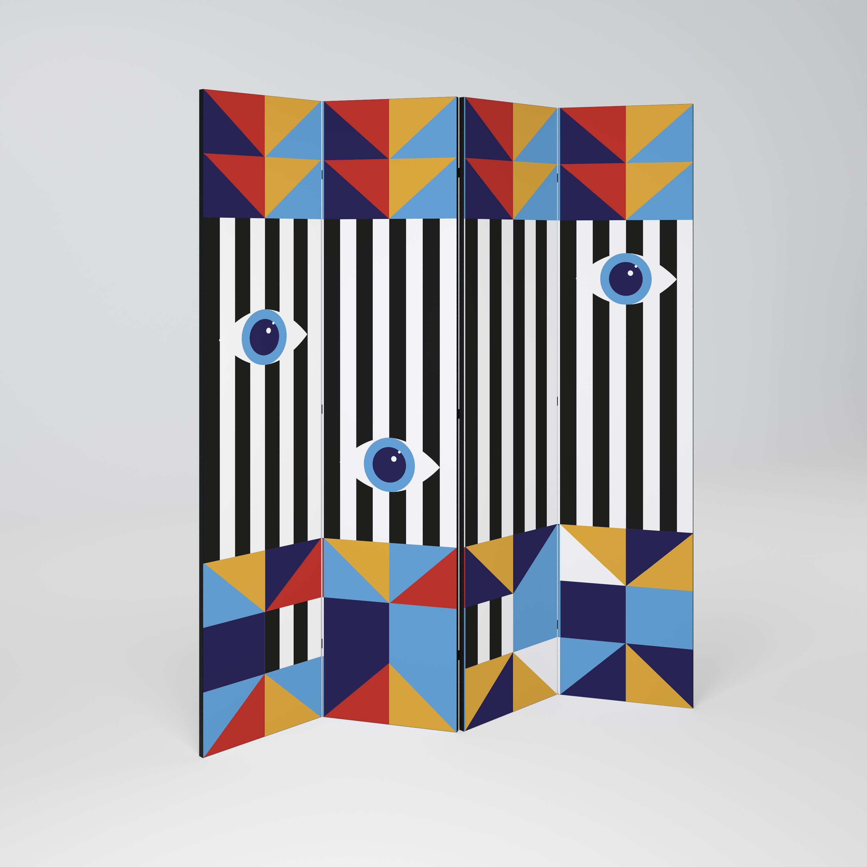 ABSTRACTION AND GEOMETRY 4-teiliger Paravent