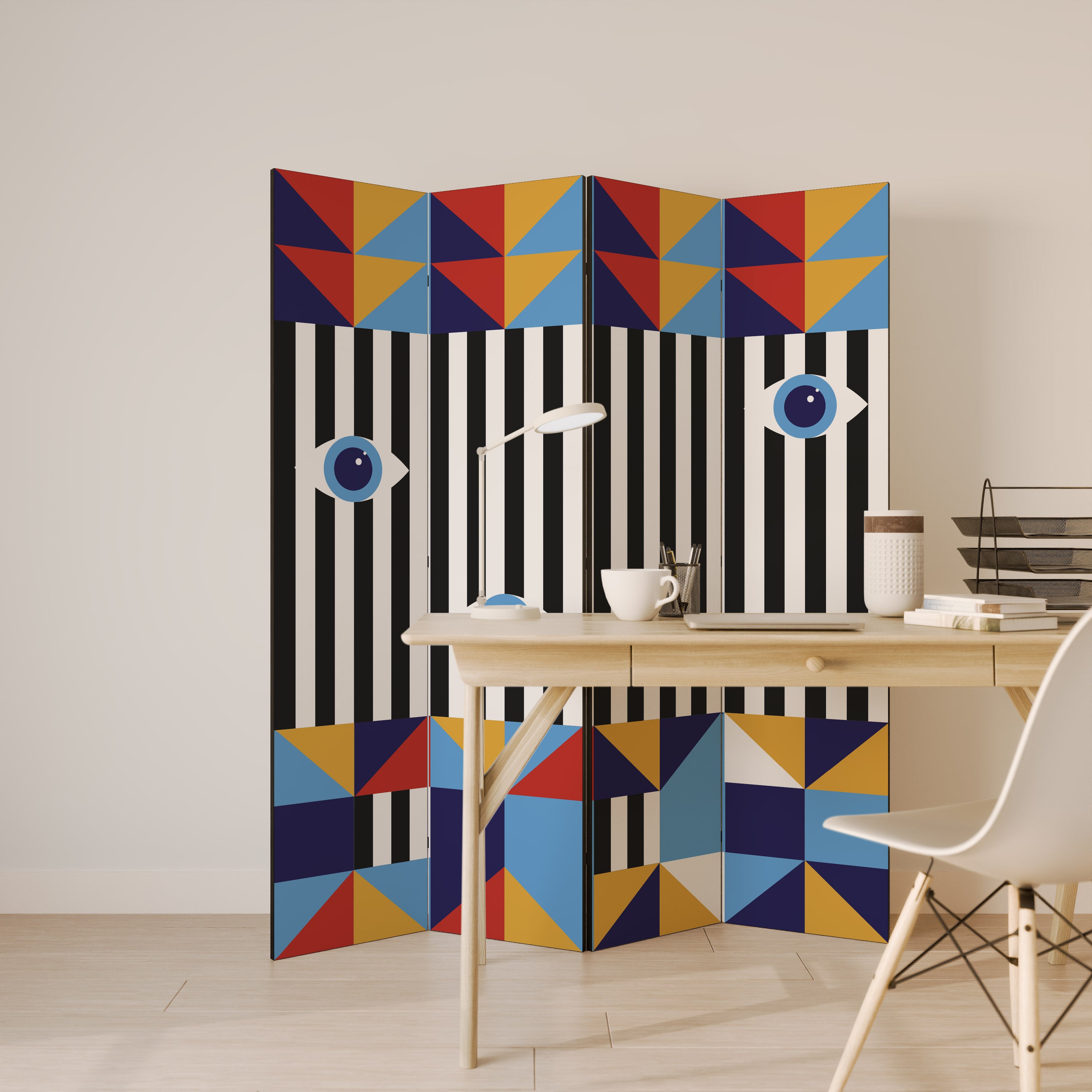 ABSTRACTION AND GEOMETRY 4-teiliger Paravent