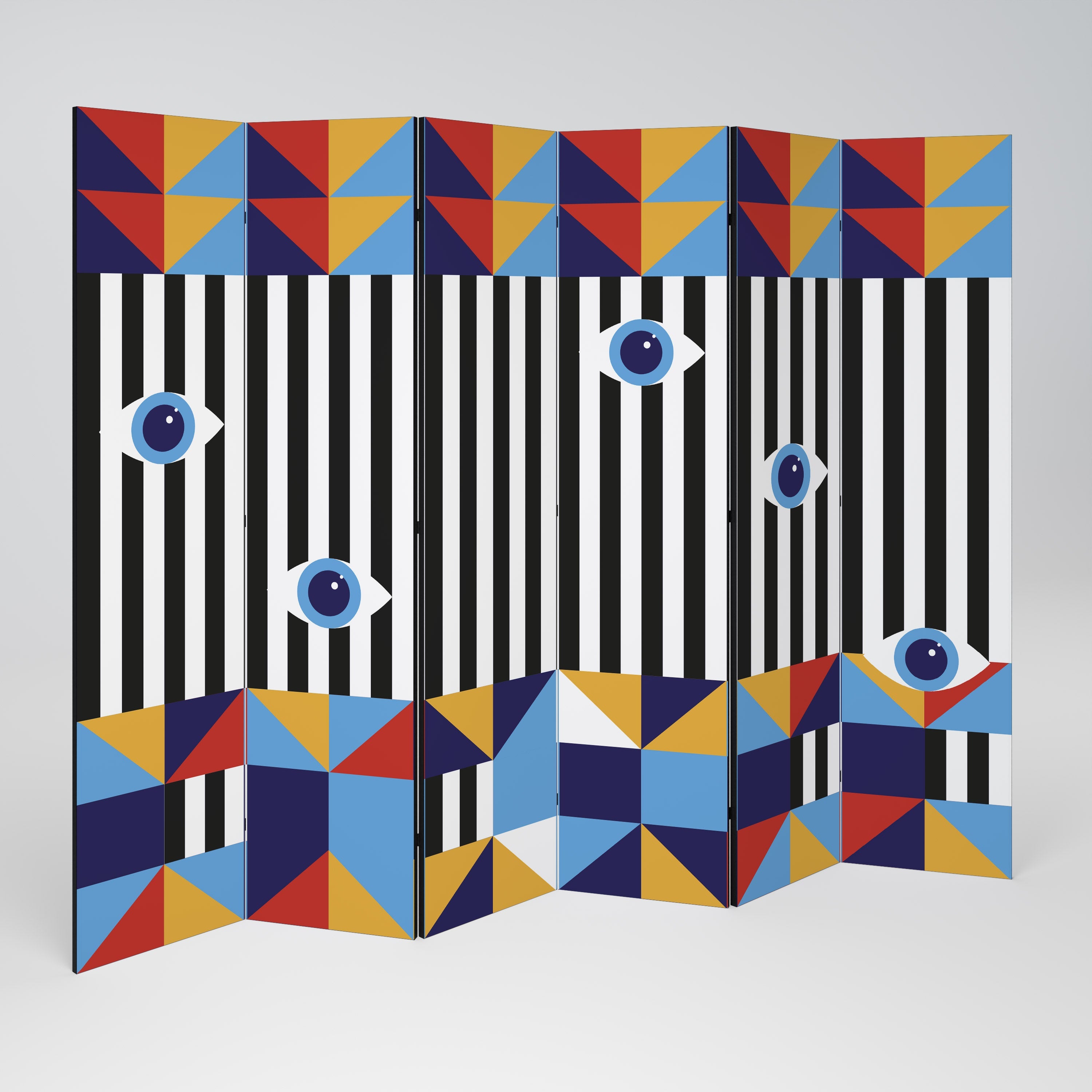 ABSTRACTION AND GEOMETRY Decorative 6-Panel Room Divider
