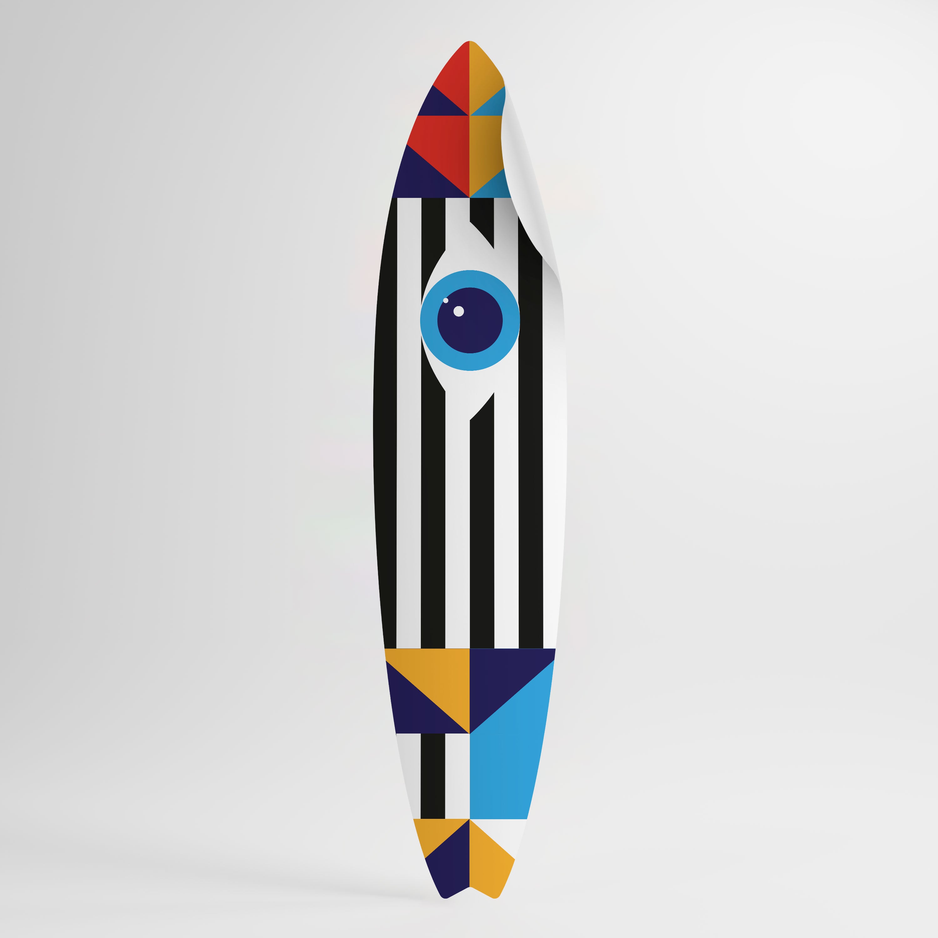 ABSTRACTION AND GEOMETRY Peel and Stick Surfboard Sticker