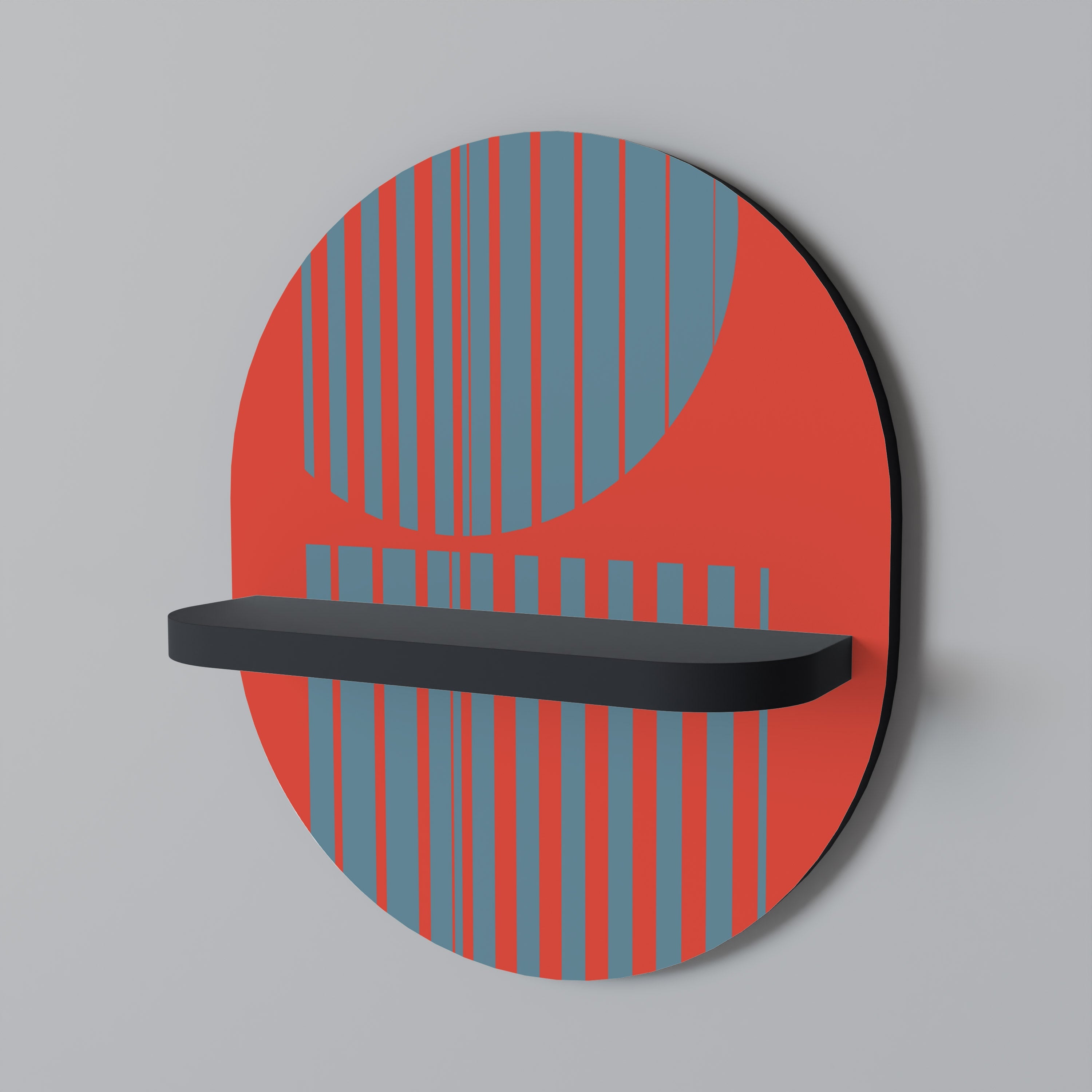 RISING GEOMETRY STARS Ovales Kunstregal in Schwarz