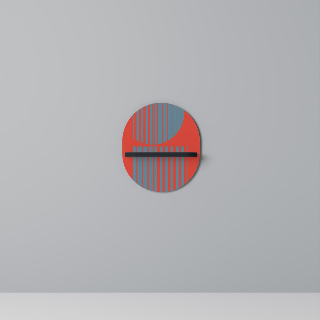 RISING GEOMETRY STARS Oval Art Shelf In Black Finish