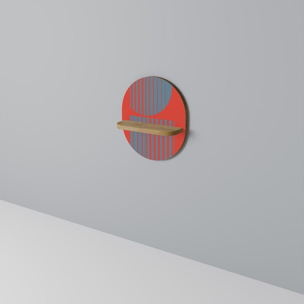 RISING GEOMETRY STARS Ovales Kunstregal in Eichenoptik
