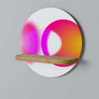 SYMPHONY OF COLORS Round Art Shelf In Oak Effect