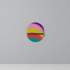 RAINBOW TIME Ovales Kunstregal in Schwarz