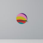 RAINBOW TIME Rundes Kunstregal in Schwarz