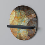 ANTIQUE AURA Ovales Kunstregal in Schwarz