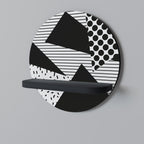 GEMOETRIC MONOCHROME Rundes Kunstregal in Schwarz