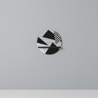 GEMOETRIC MONOCHROME Rundes Kunstregal in Schwarz