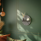 LATTICE LINES Oval Art Shelf In Black Finish