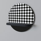 GRID GEOMETRY Rundes Kunstregal in Schwarz