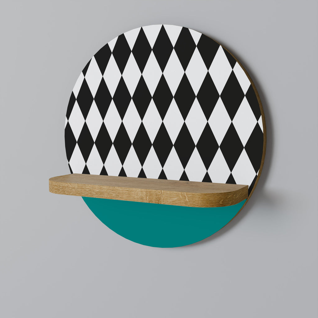 ANGULAR AESTHETIC Round Art Shelf In Oak Effect