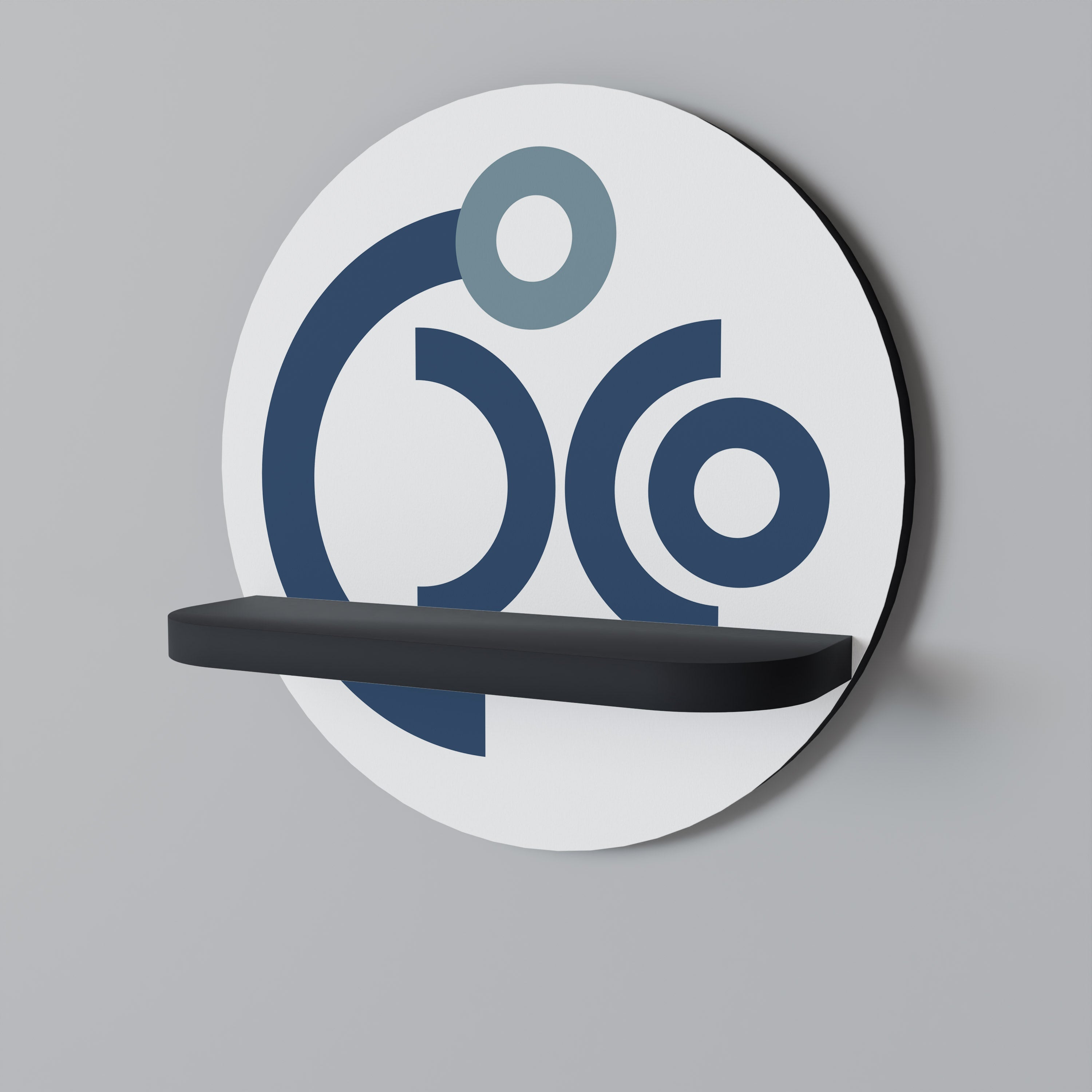 ORB DESIGN – Rundes Kunstregal in Schwarz