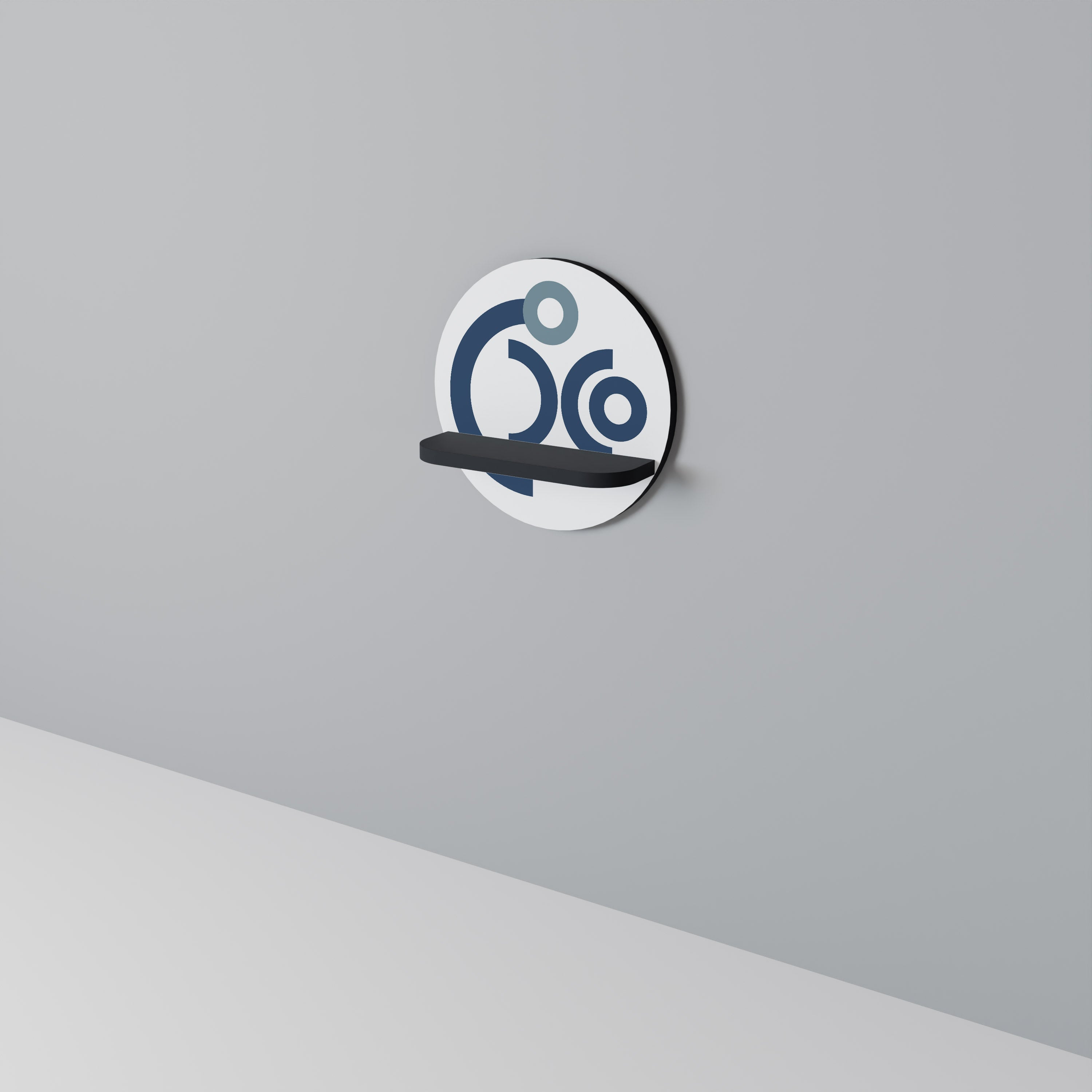 ORB DESIGN – Rundes Kunstregal in Schwarz