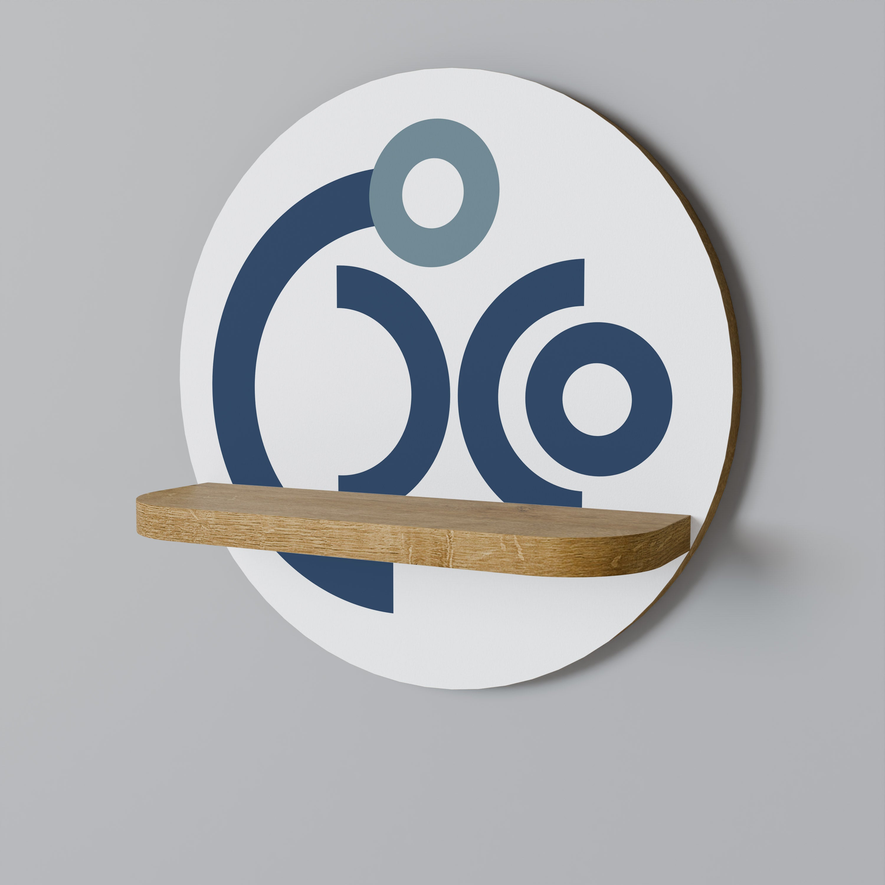 ORB DESIGN Round Art Shelf In Oak Effect