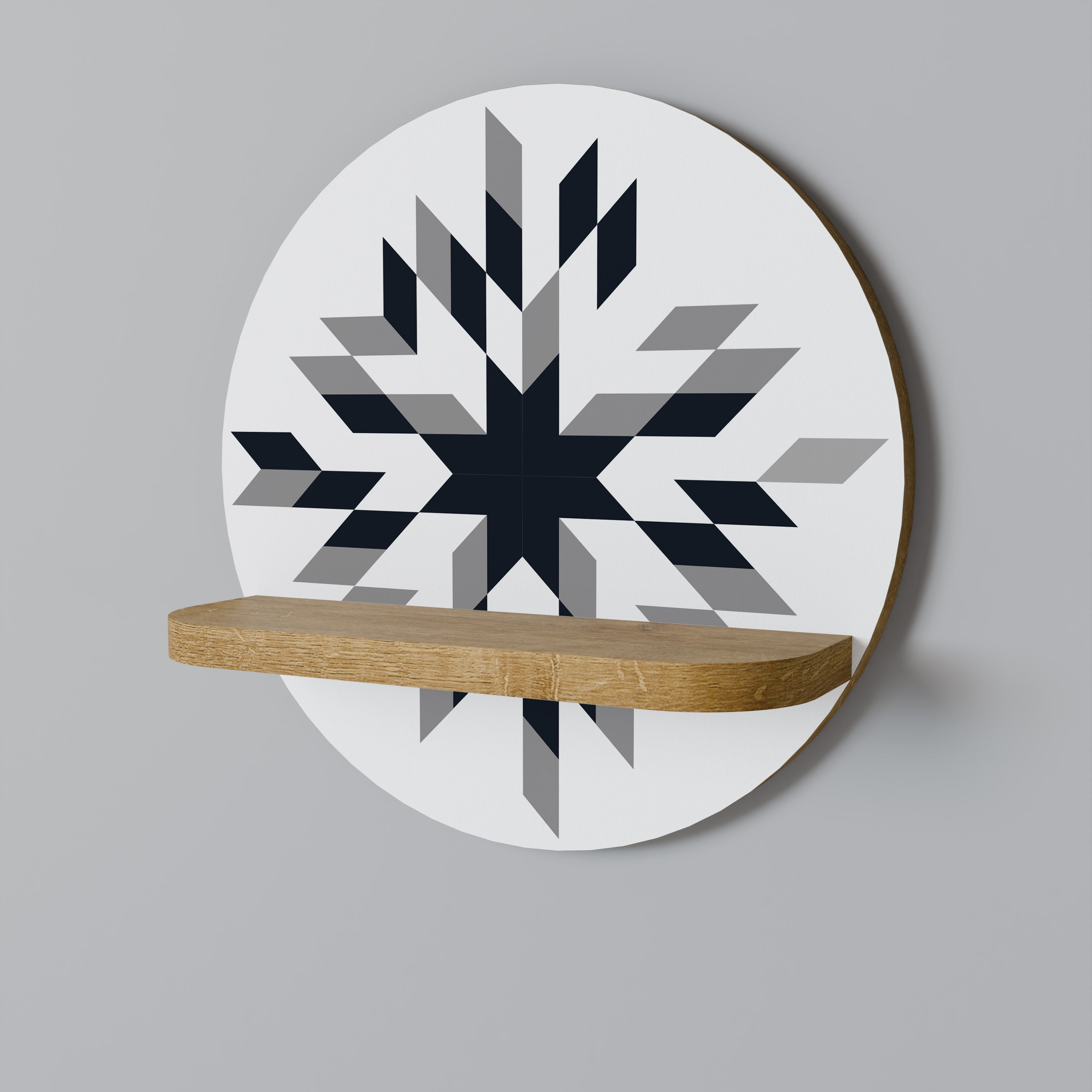 MOONLIT MOSAIC Rundes Kunstregal in Eiche-Optik