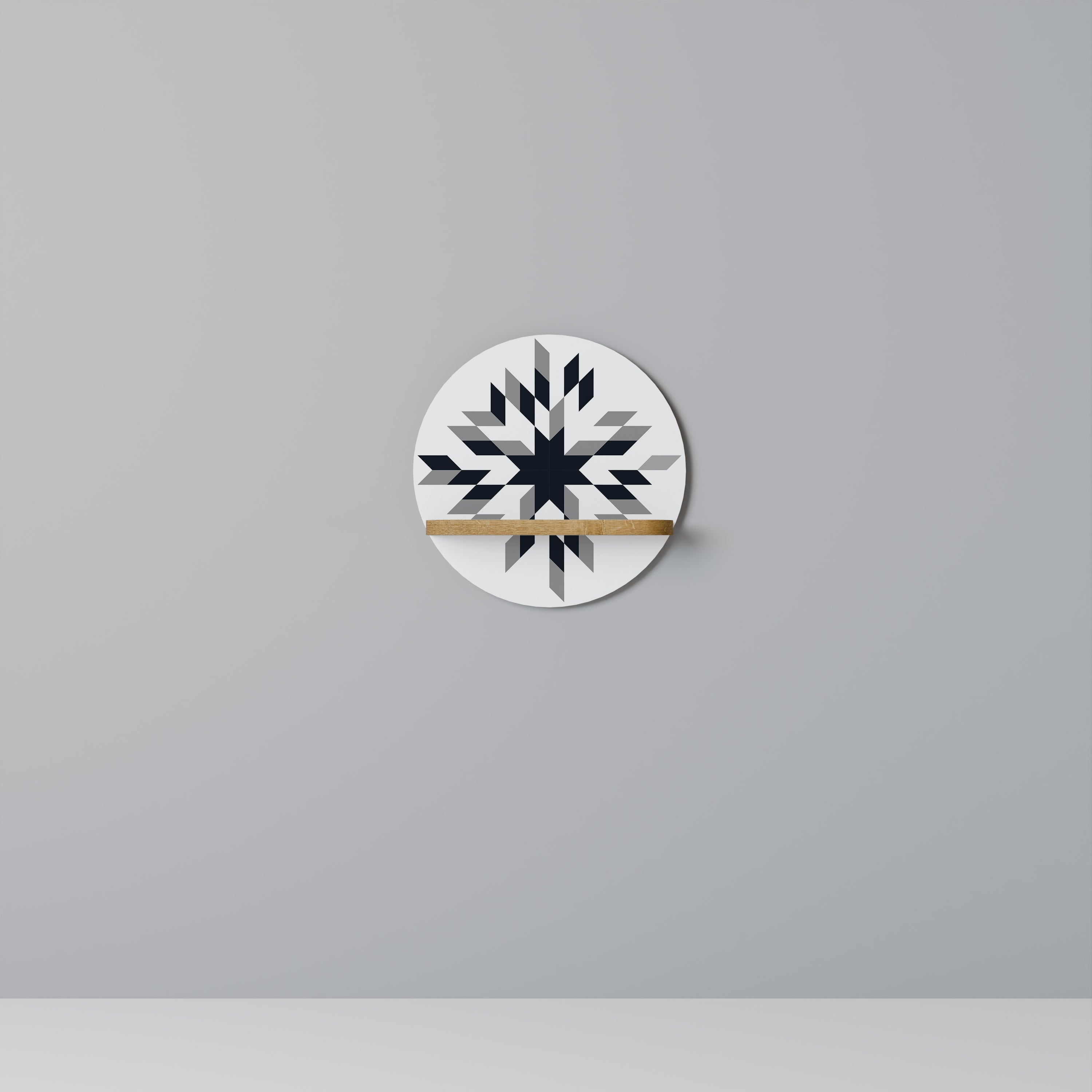 MOONLIT MOSAIC Rundes Kunstregal in Eiche-Optik