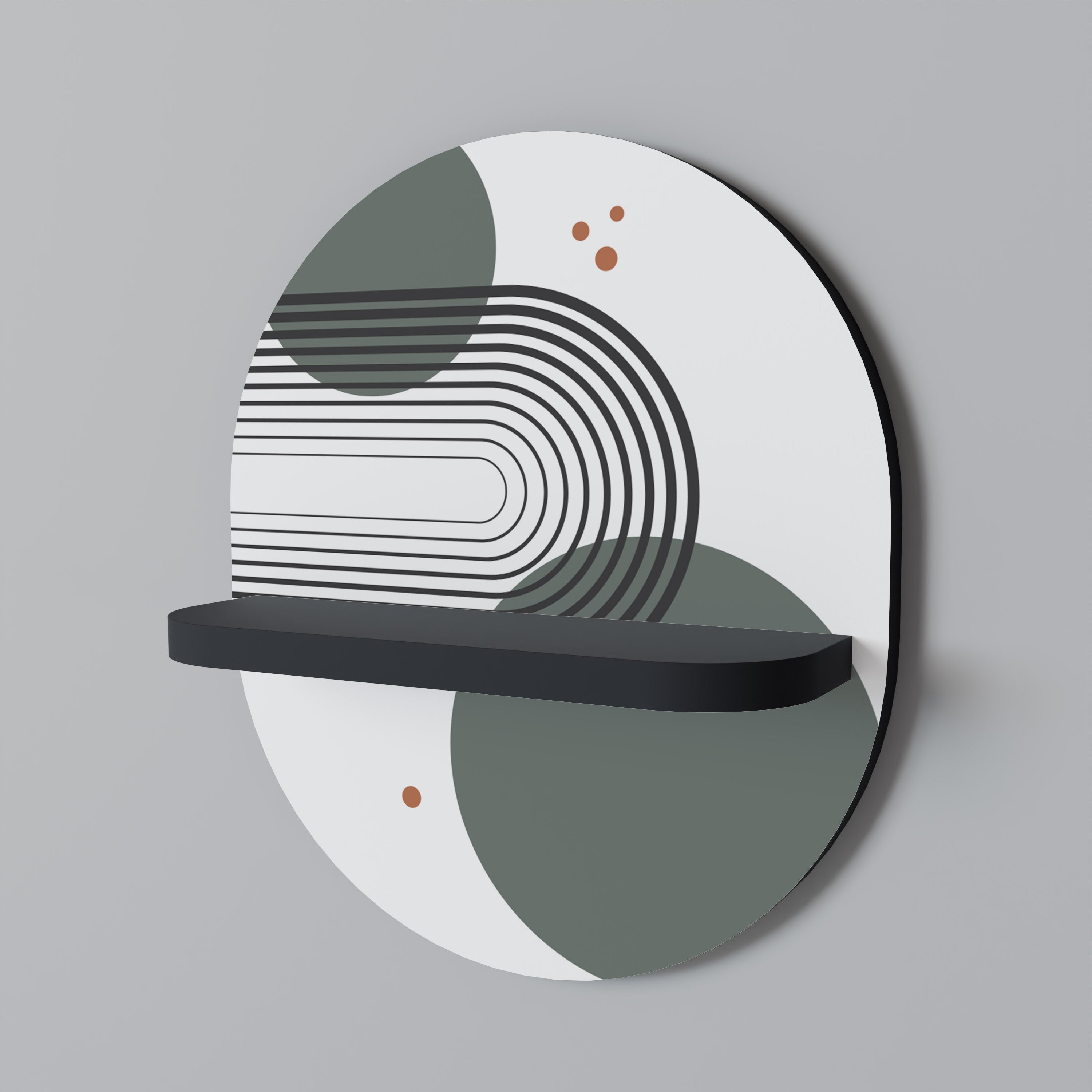 ORBITAL DECOR Ovales Kunstregal in Schwarz