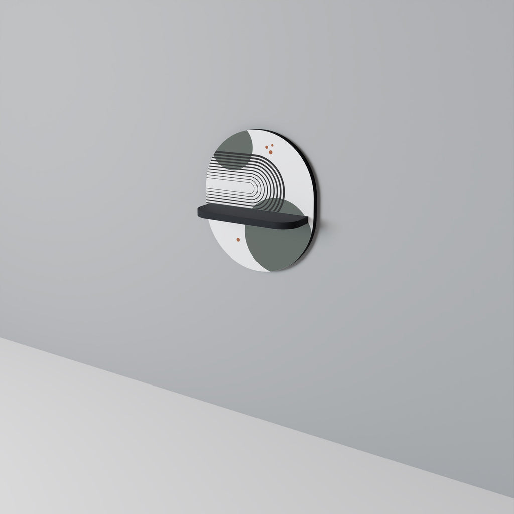 ORBITAL DECOR Oval Art Shelf In Black Finish